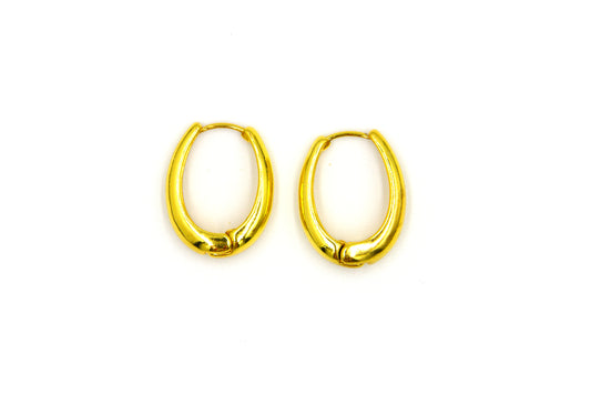 Copper gold plated hoops, Chunky Hoop earrings