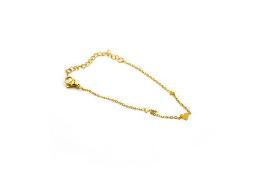 Mini Love Heart Thin Chain Bracelet Elegant Stainless Steel Hand Chain